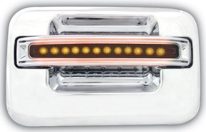 In Pro Car Wear LED Door Handle, Front, Chrome (2ps/set) - Amber LED/Smoke Lens - RH No Key Hole