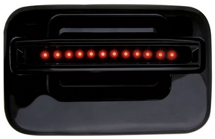 In Pro Car Wear LED Door Handle, Rear, Black (2ps/set) - Red LED/Smoke Lens - No Key Hole