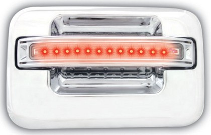 In Pro Car Wear LED Door Handle, Front, Chrome (2ps/set) - Red LED/Clear Lens - RH No Key Hole