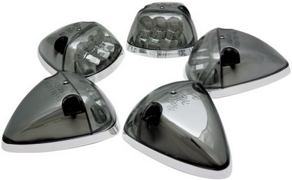 In Pro Car Wear Cab Roof Lights, LED - Platinum Smoke - W/Chrome Base(5ps)