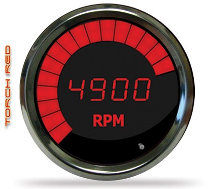 Intellitronix LED Digital/Bargraph Memory Tachometer - Chrome - Red