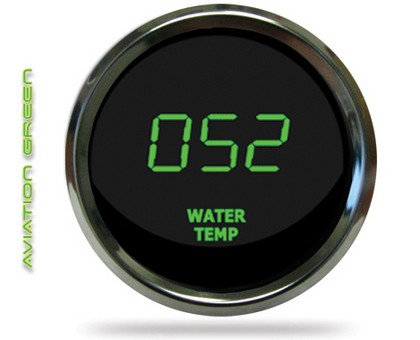 Intellitronix LED Digital Water Temperature Gauge - Chrome - Green