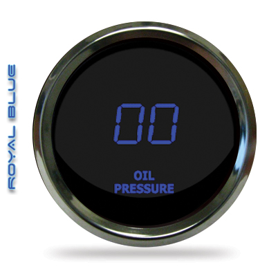 Intellitronix LED Digital Oil Pressure Gauge - Chrome - Blue