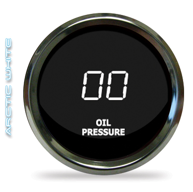 Intellitronix LED Digital Oil Pressure Gauge - Chrome - White