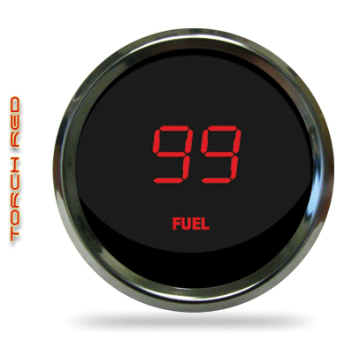 Intellitronix LED Digital Fuel Gauge - Chrome - Red