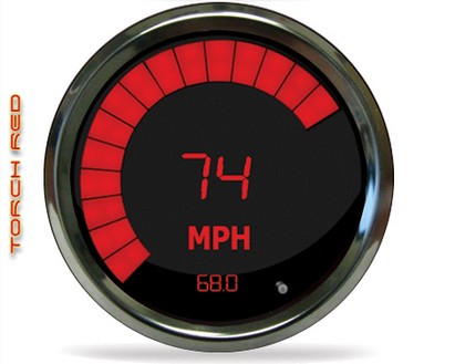 Intellitronix LED Digital/Bargraph Memory Speedometer - Chrome - Red