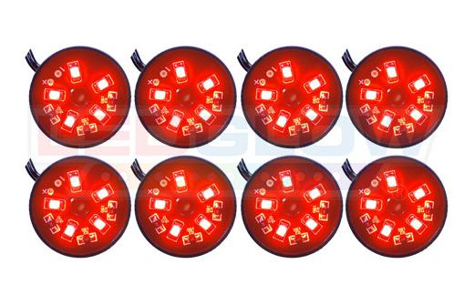 LEDGlow LED Pod Lights - 8-Piece (Red)