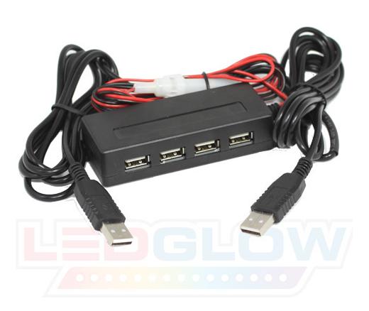 LEDGlow USB Extender Kit - USB Cable & Junction Box 