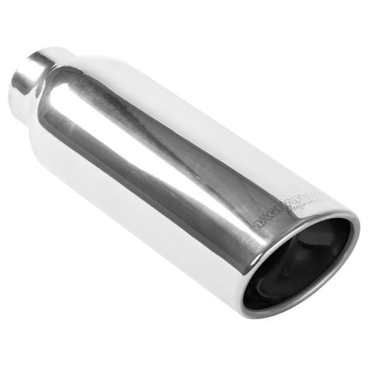 Magnaflow 15° Slant Cut Tip - Double Wall - Weld On - Rolled Edge - Round - Resonated (3.25