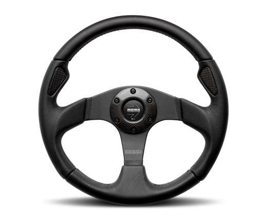 MOMO Jet Steering Wheel (Black Leather, Air Leather Insert)