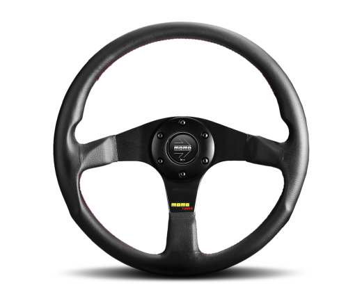 MOMO 320mm Tuner Steering Wheel (Black Leather, Black Spoke)