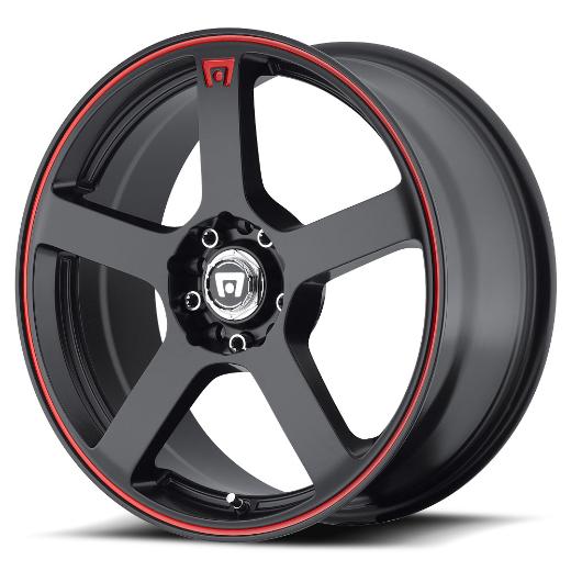 Motegi Racing Mr116 Matte Black  W Red Stripe