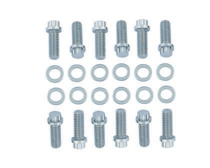 Mr.Gasket® Intake Manifold Chrome Bolt Set - 12 Point Head (3/8 Inches-16 x 1 Inches)