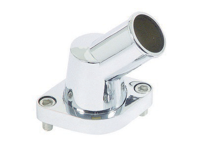 Mr.Gasket® Thermostat Housing - Chromed Aluminum (45 Degrees, Swivel)