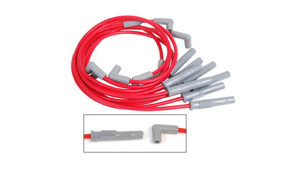 MSD Ignition Spark Plug Wire Set - w/Steel Gera For Hyudraulic Roller Cam - Red Super Conductor 8.5mm