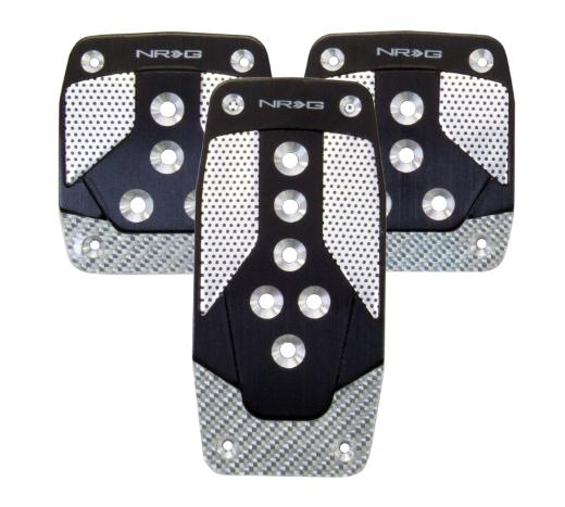 NRG Innovations MT Aluminum Sport Pedals (Black w/ Silver Carbon)