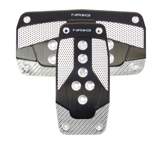 NRG Innovations AT Aluminum Sport Pedals (Black w/ Silver Carbon)