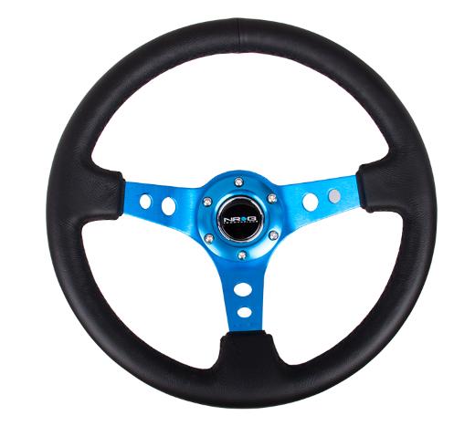 NRG Deep Dish Steering Wheel - Blue Spoke