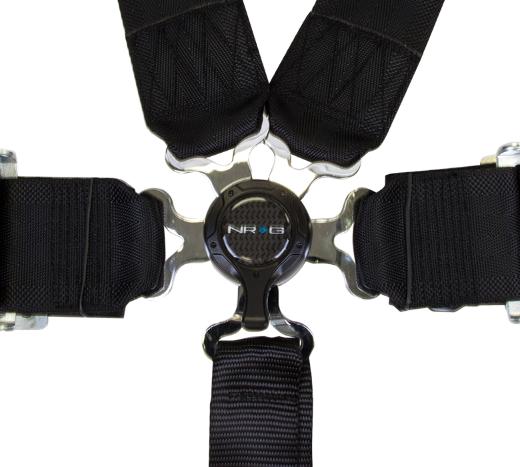 Seat Belt Harness - Black 6-Point Cam Lock
