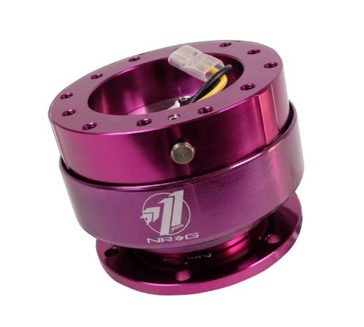 NRG Innovations Gen 2.0 Steering Wheel Quick Release Kit (Purple Body/Titanium Chrome Ring)