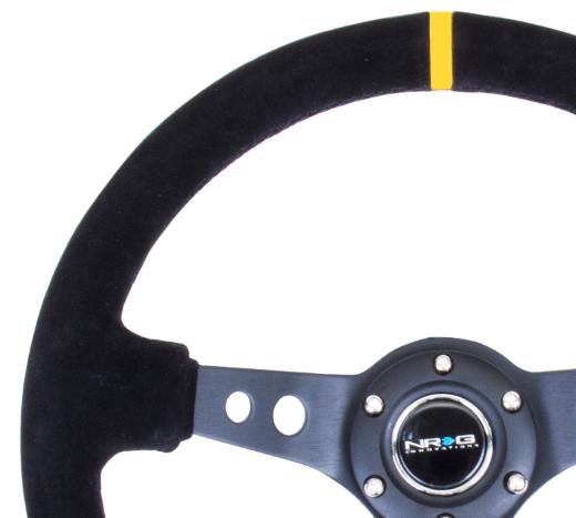 NRG Innovations 350mm Sport Steering Wheel, 3-inch Deep, Suede