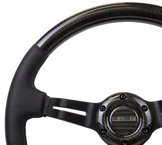 NRG Carbon Fiber Steering Wheel with Leather Combination