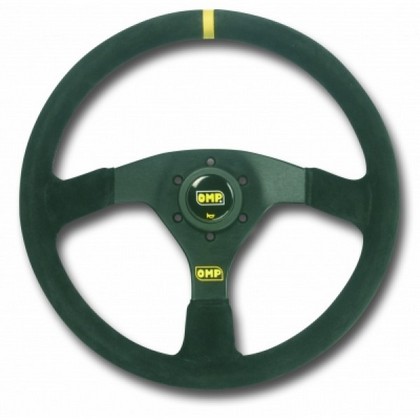 OMP Velocita Steering Wheel in Black Suede Leather