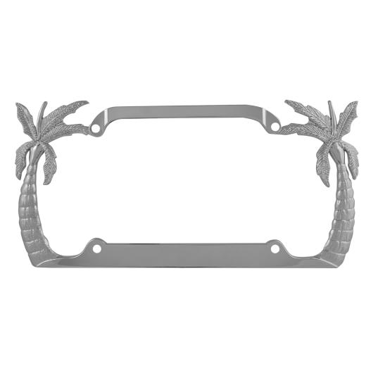 Pilot License Plate Frames - Palm Tree (Chrome)