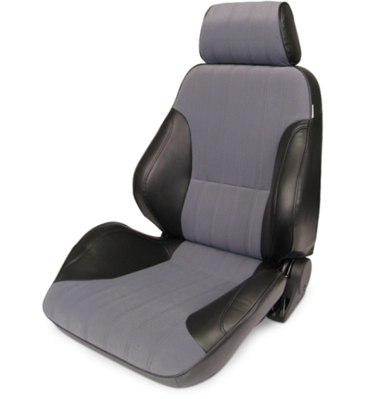 Procar Racing Seat - Rally Series 1000, Black Vinyl Sides, Grey Velour Insert (Left)