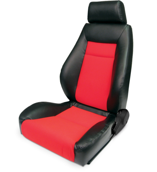 Procar Racing Seat - Elite Series 1100, Black Vinyl Sides, Red Velour Insert (Left)