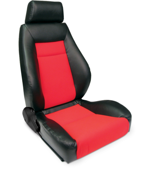 Procar Racing Seat - Elite Series 1100, Black Vinyl Sides, Red Velour Insert (Right)