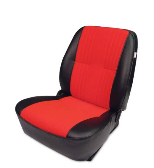 Procar Racing Seat - Pro 90 Low Back Series 1400, Black Vinyl Trim, Red Velour Insert (Left)                                            