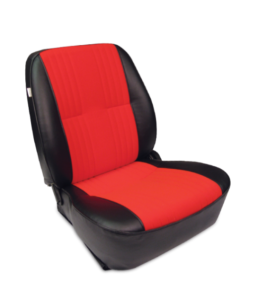 Procar Racing Seat - Pro 90 Low Back Series 1400, Black Vinyl Trim, Red Velour Insert (Right)                                       