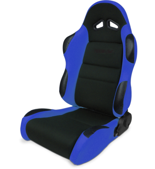 Procar Racing Seat - Sportsman Series, Black Velour Inside, Blue Velour Wings & Side Bolsters (Left)