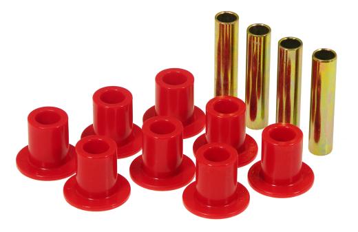 Prothane Leaf Spring Bushings - Front/Rear Spring Eye and Shackle (Red)