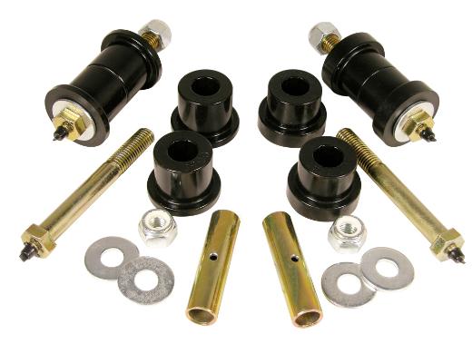 Prothane Front and Rear Greaseable Main Spring Eye Bushings - Black