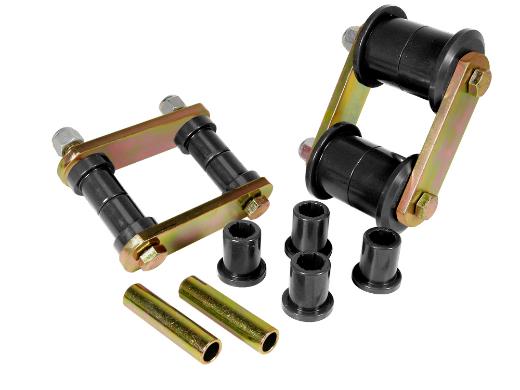 Prothane Rear Heavy Duty Shackle Kit - Black