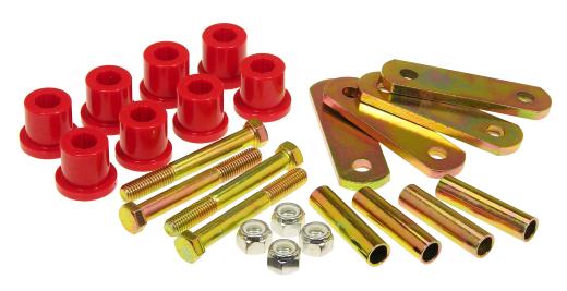 Prothane Rear Heavy Duty Shackle Kit - Red