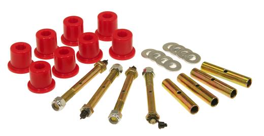 Prothane Front Greaseable Shackle Bushings and Hardware Kit - Red