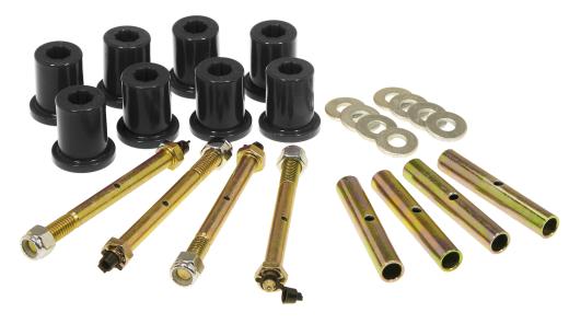 Prothane Rear Greaseable Shackle Bushings and Hardware Kit - Black