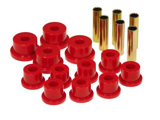 Prothane Leaf Spring Bushings - Front/Rear Spring Eye and Shackle (Red)