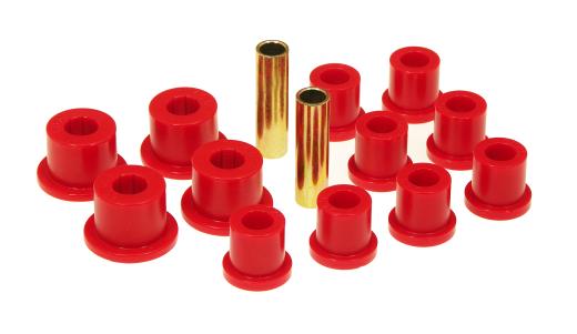 Prothane Rear Leaf Spring Eye and Shackle Bushings Kit - Red