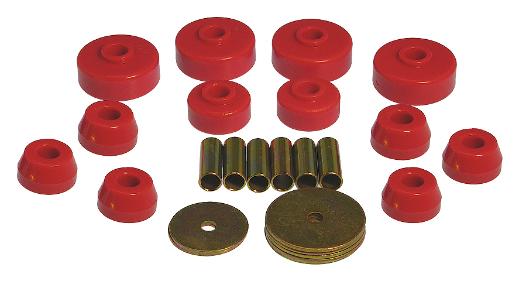 Prothane Body Mount Bushings and Radiator Support Bushings - Red