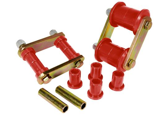 Prothane Rear Leaf Spring Bushings and Shackles - Red