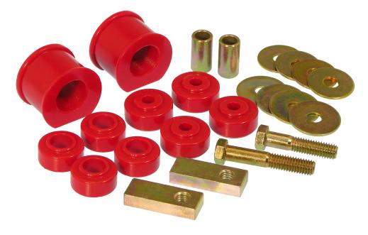 Prothane Front Sway Bar and Endlink Bushings - 1 Inch - Red