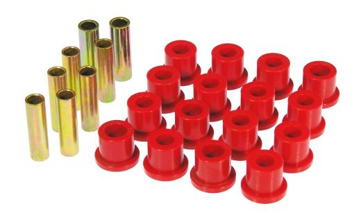 Prothane Rear Leaf Spring Bushings - 3 Bushing Shackle - Red