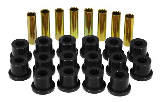 Prothane Rear Leaf Spring Bushings - 3 Bushing Shackle Version - Black