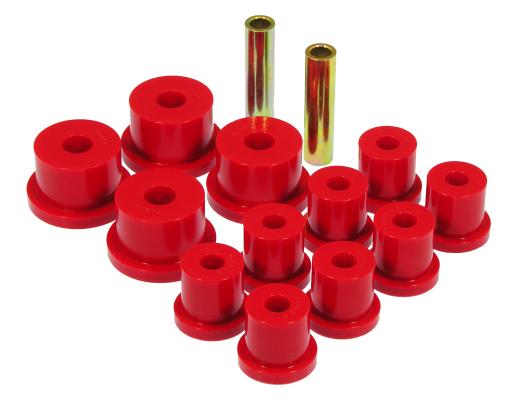 Prothane Rear Leaf Spring Eye and Shackle Bushings - 9/16 ID Shackle - Red