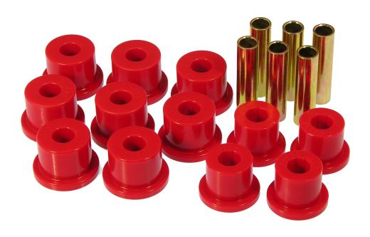 Prothane Rear Leaf Spring Eye and Shackle Bushings Kit -1-1/2 Inch Frame Shackle - Red