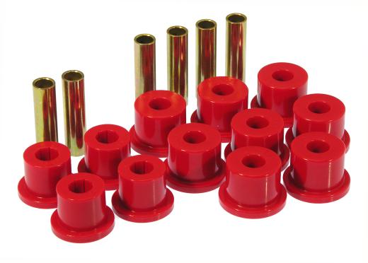 Prothane Rear Leaf Spring Eye and Shackle Bushings Kit - 1-3/4 Inch Frame Shackle - Red